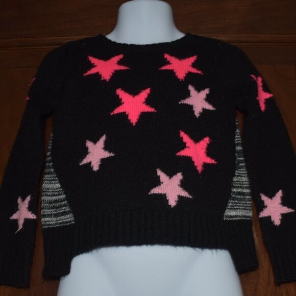 Little Girls Star Knit Sweater Size 2T Black and Pink - Picture 4 of 7